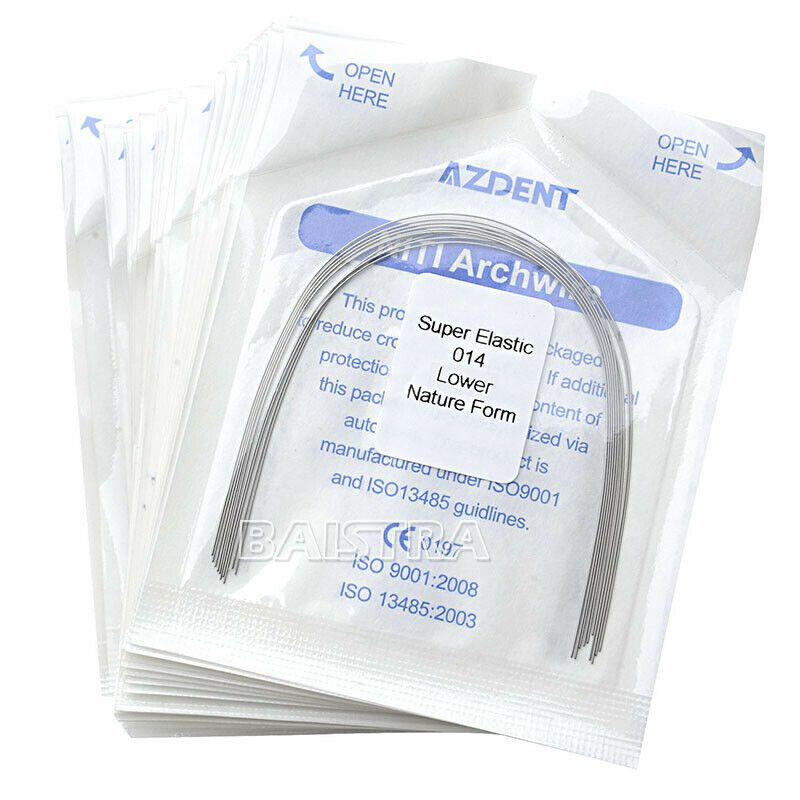 50X Orthodontic Dental Super Elastic Niti Round Nature Form Arch Wire 014 Lower