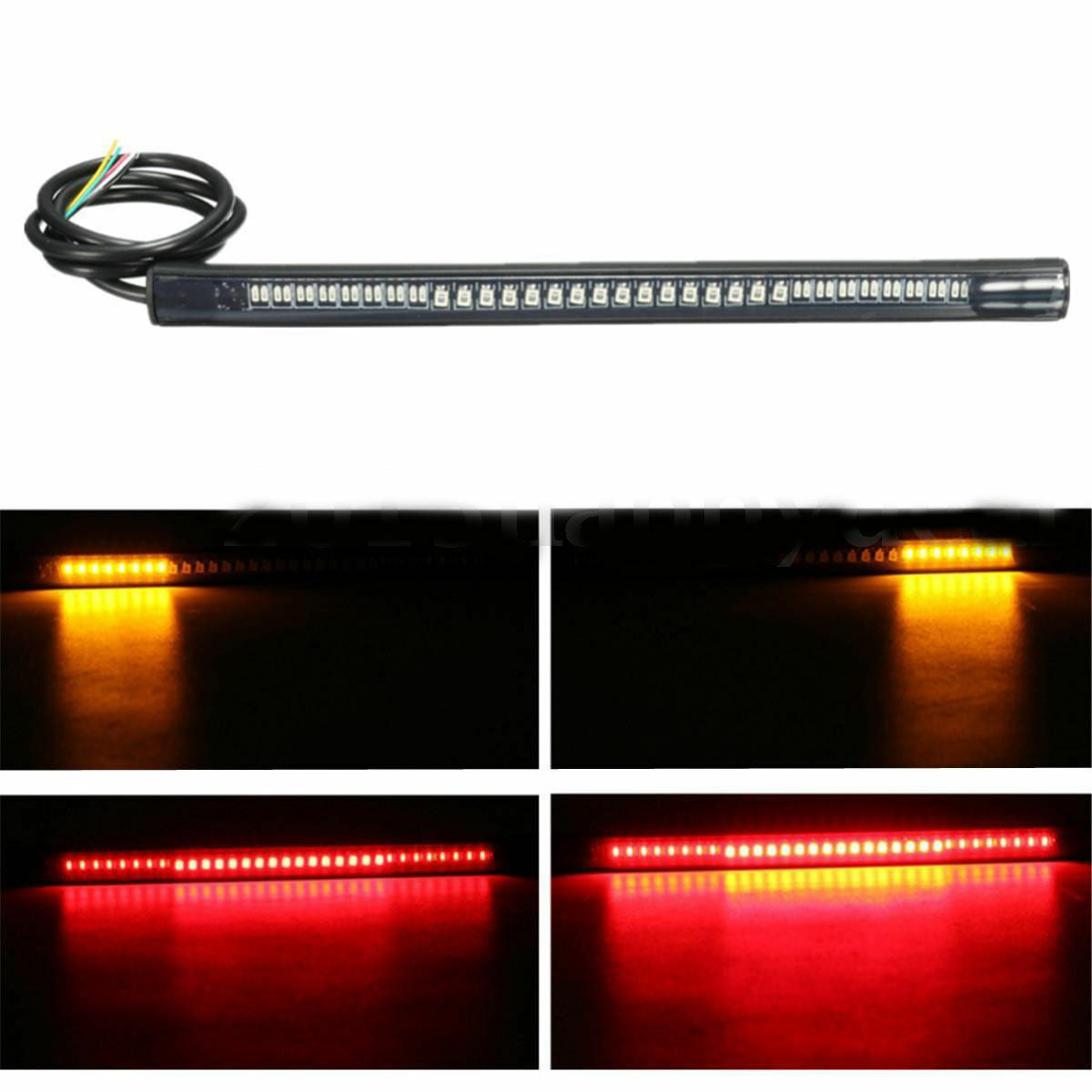 Flexible 48 SMD LED Stop Signal Motorcycle Tail Car Bar Light Strip Brake Lights