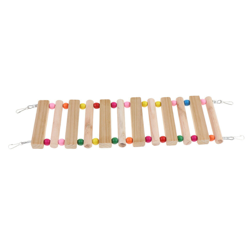 Bird Toys Wood Bird Ladder Step Parrot Ladder Swing Training Bridge Wooden