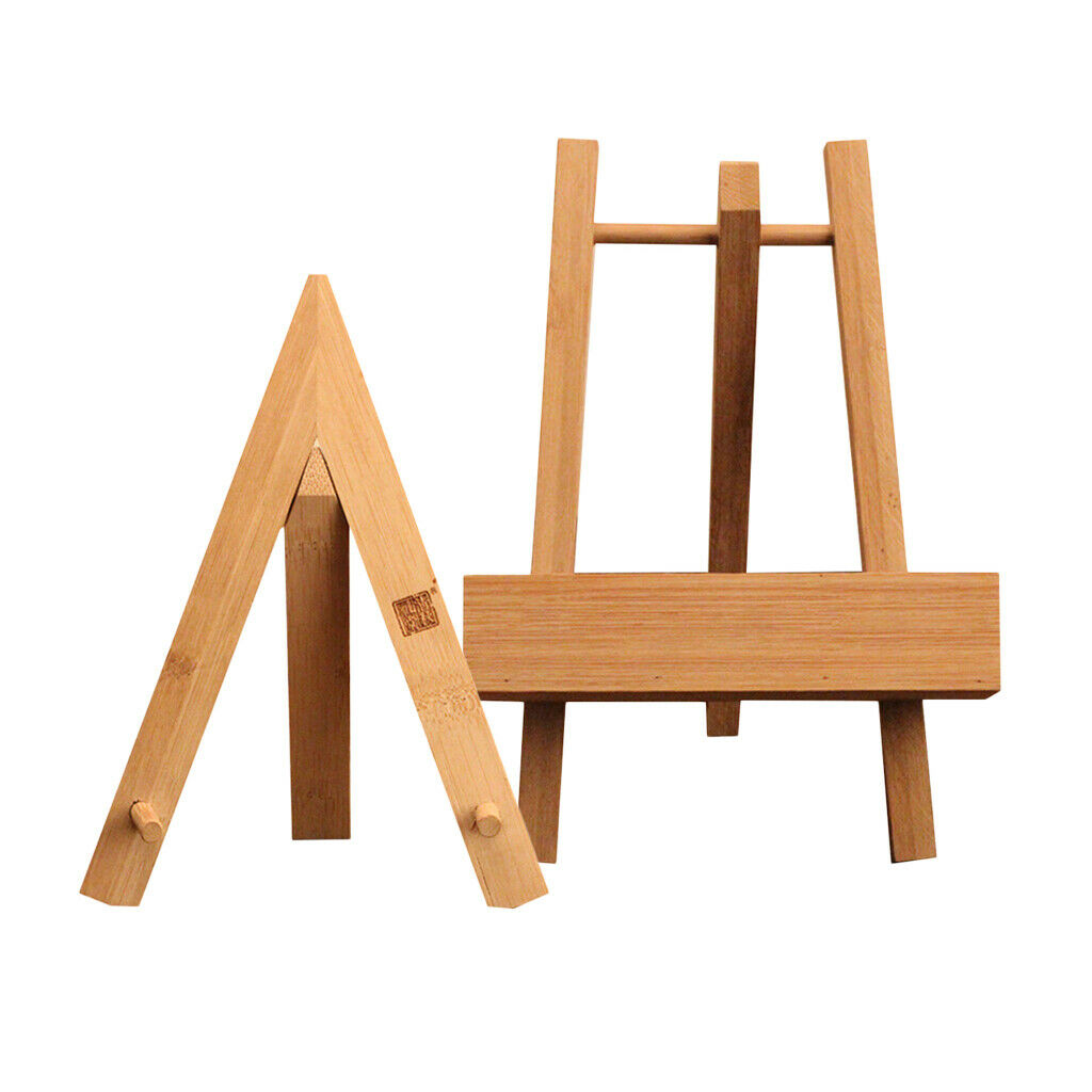 Bamboo Tea Cake Stand Photo Display Rack Plate Picture Frame Holder Easel Free