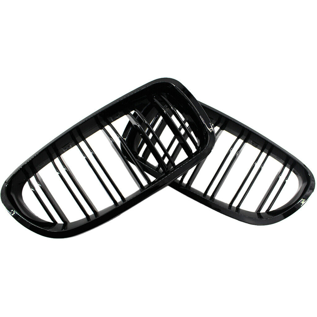 Pair Gloss Black Front Kidney Grilles Grill For BMW F10 F18 2010-2015 NEW