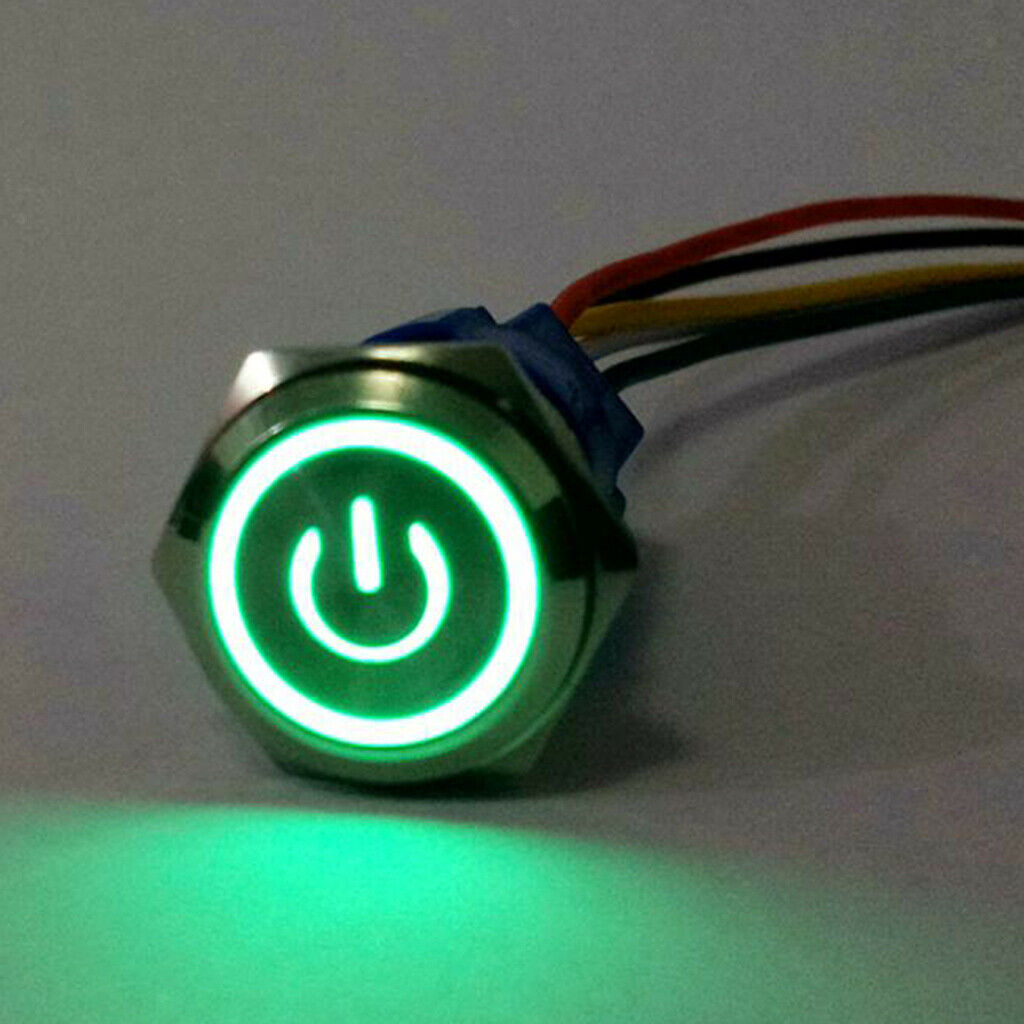 Metal Push Button 16mm Latching Pushbutton Switch 5A, 12V-24V