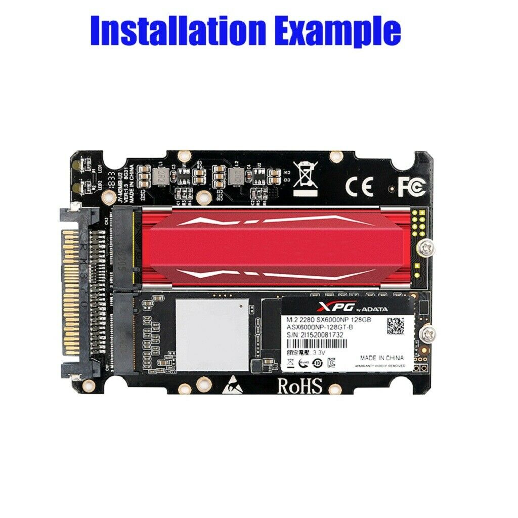 M.2 NVME SSD Key M Key B SSD to U.2 SFF-8639 Adapter Card Converter for PC