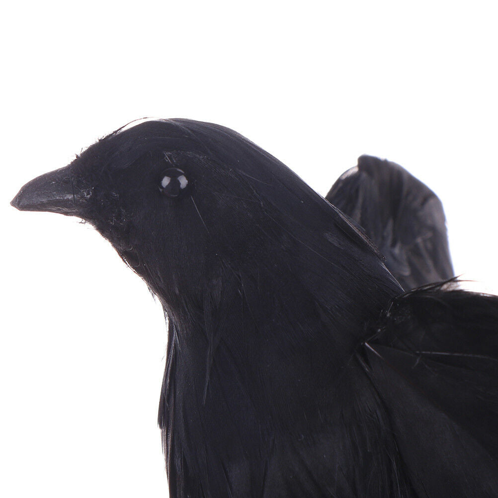 Artificial crow garden flocked halloween decoration birds crow decoy raven BDAU