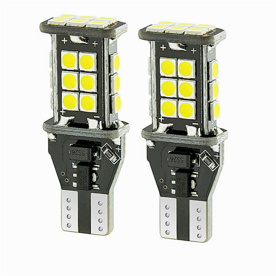 2x White T15 3030 24SMD Error Free LED Bulbs Reverse Backup Turn Signal Light