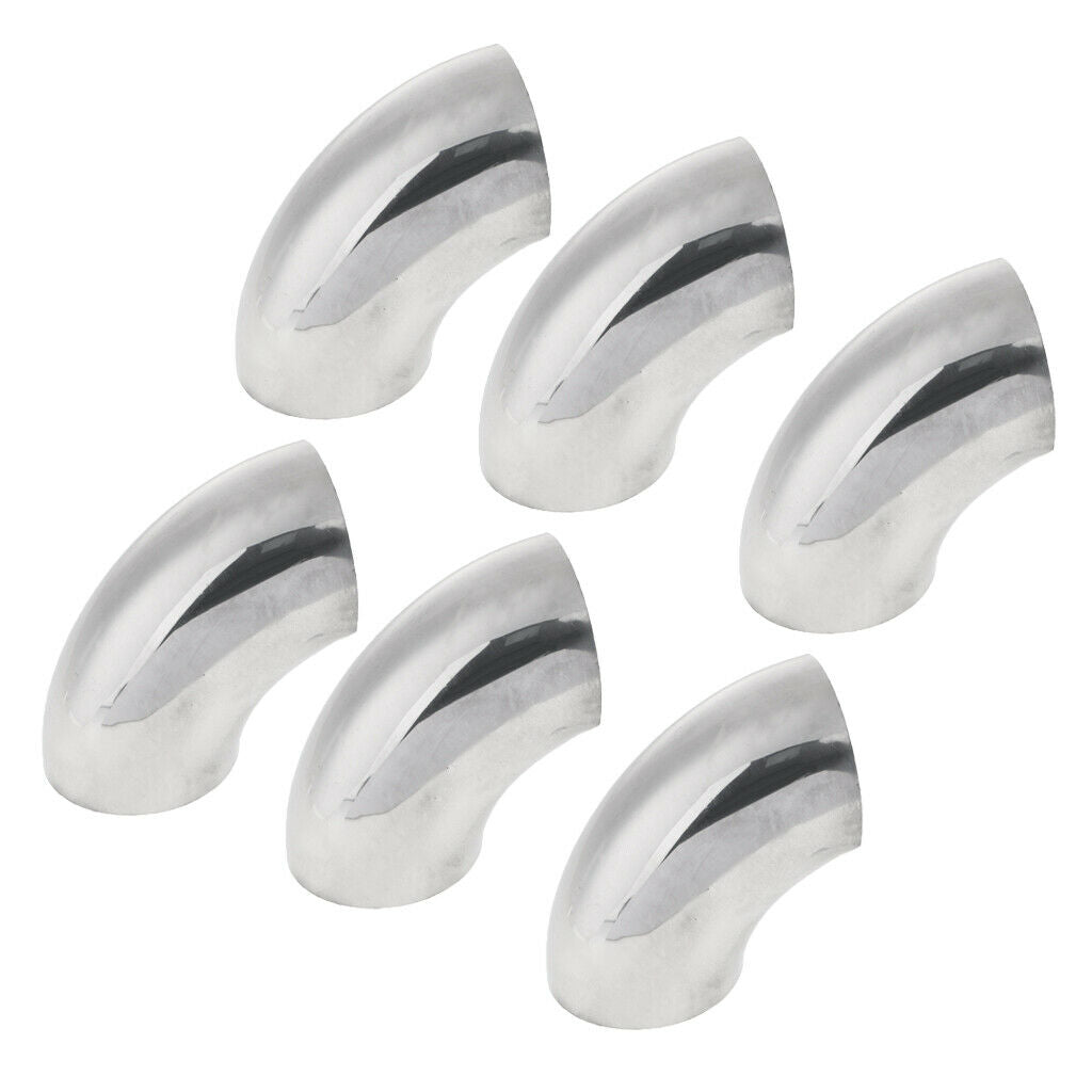 6 Pieces Auto 2.5" 63mm 90Degree Bendable Exhaust Pipe Tube Thickness:1mm