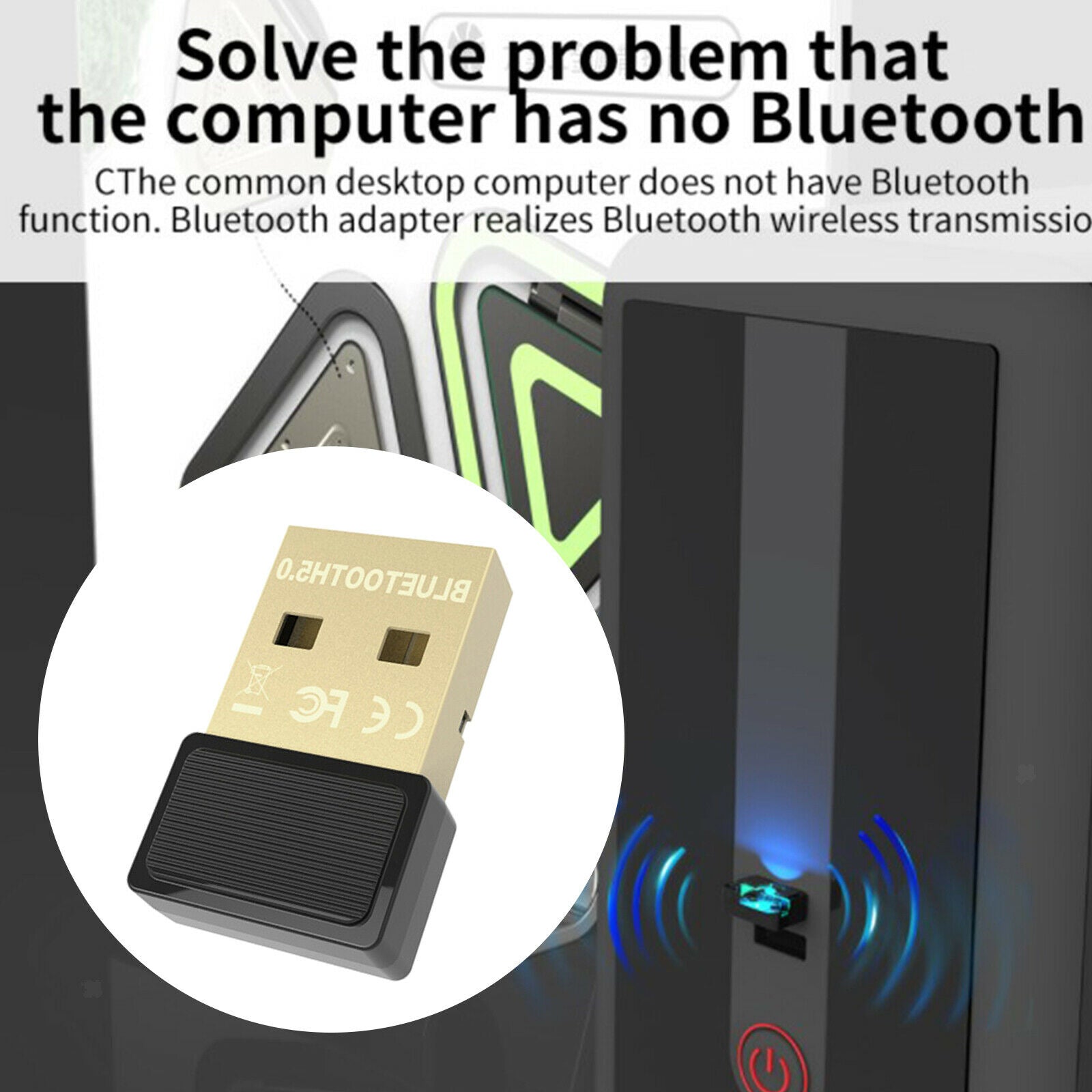 Portable Mini USB Bluetooth 5.0 Adapter Dongle Wireless for Home Stereo