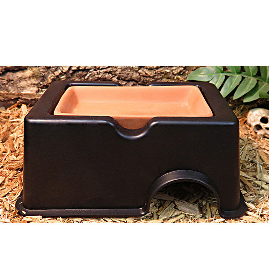 Reptile Hide Cave Box Lizards Habitat - Increase Humidity Water Supply Hideout