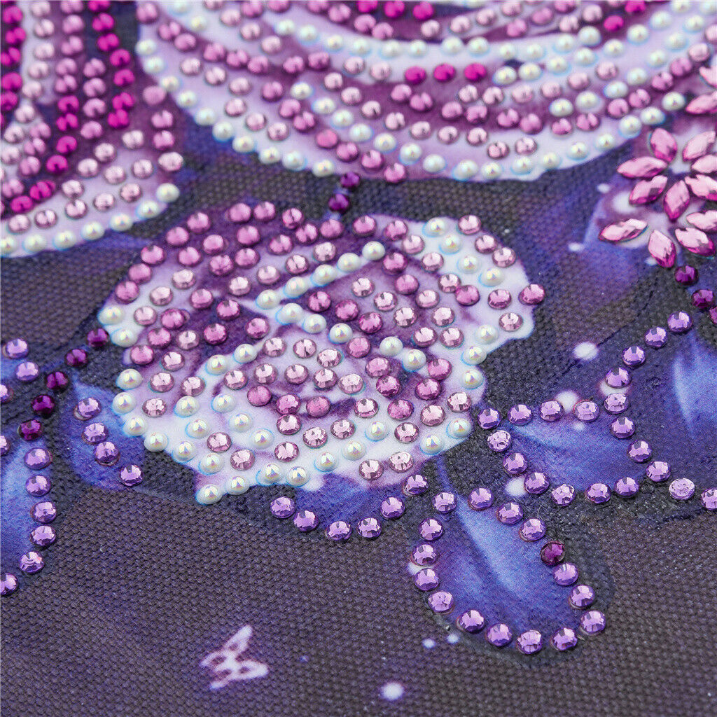 5D Special Shaped Diamond Painting Cross Stitch Crafts Kits Purple Flower