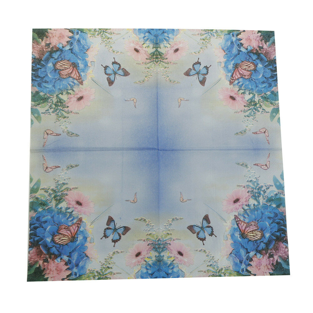 20X purple flower paper napkin butterfly festive & party supplies tissue dDEAU