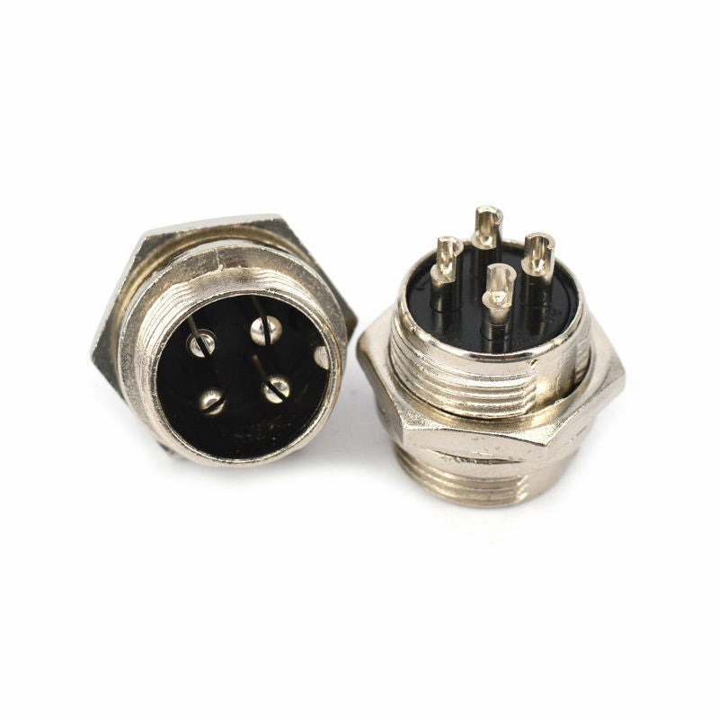 5x Aviation Plug Male & Female Wire Panel Metal Connector 16mm 4 Pin GX16-4 BDAU