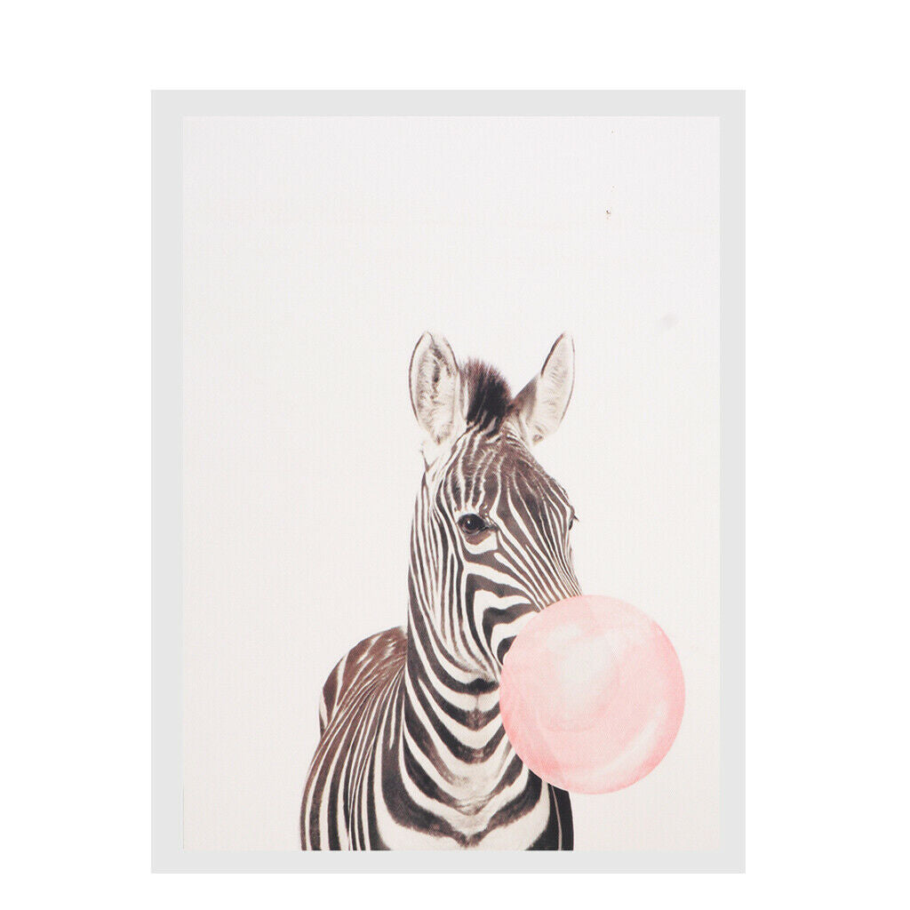 4x Oil Painting Poster Wall Artwork Bubbles & Animals for Office Decoration
