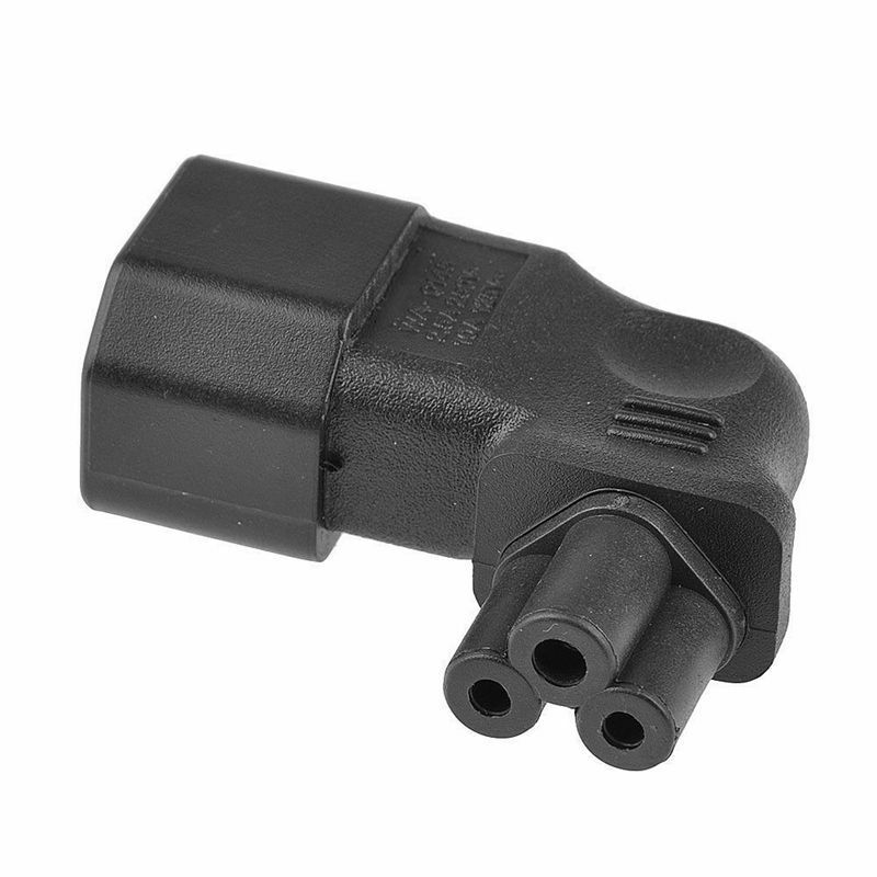 1x IEC 320 C14 to C5 90 degree Right Angled Sosket Power Adapter Extension P8QQ1