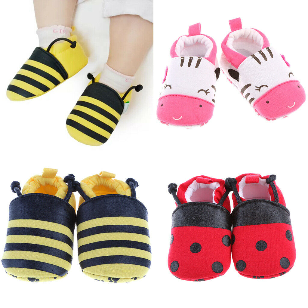 Baby Infant Cartoon Slippers Soft Sole Non Slip Toddler Crib 0-4 Months 1