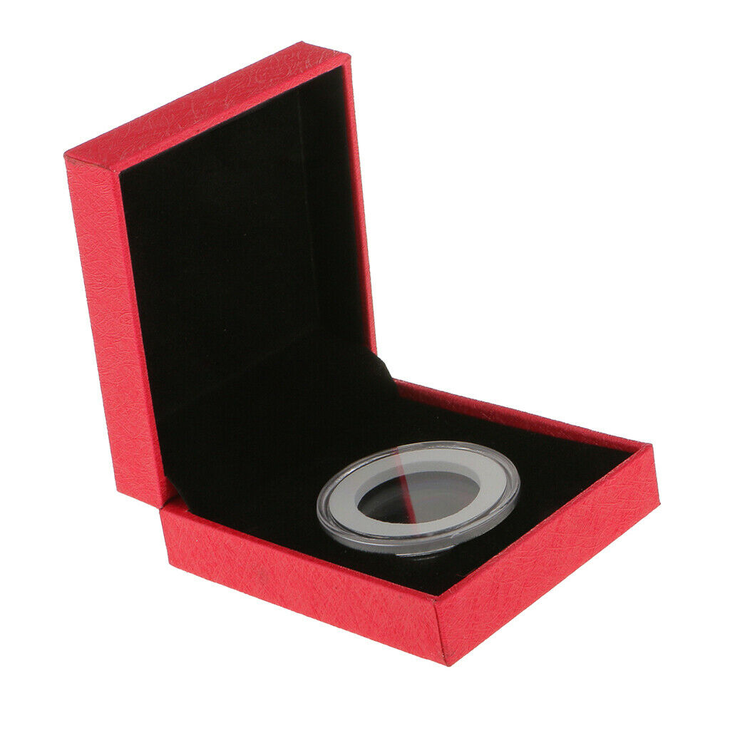 2pcs Fancy Single Coin Holder Display for 38MM Commemorative Coins Gift Box
