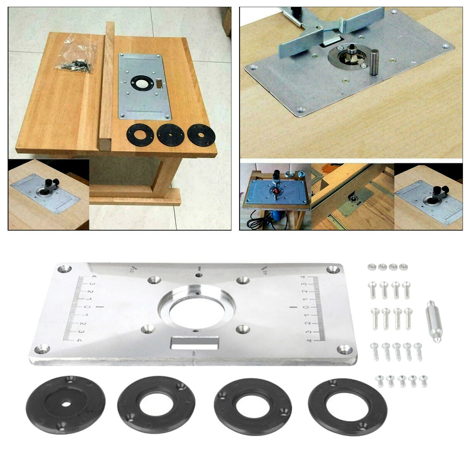 Router Table Insert Plate Trimming Machine Flip Board and Install Screws