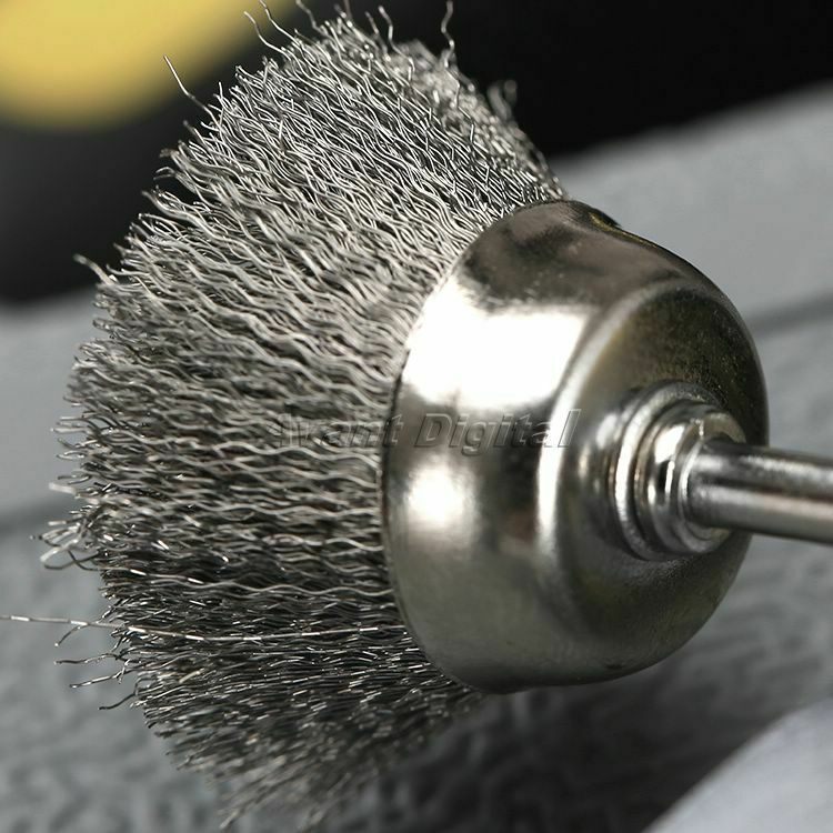 20Pcs  Steel Wire Cup Polishing Wheel Brushes 1/8" Shank Grinder Rotary Tools