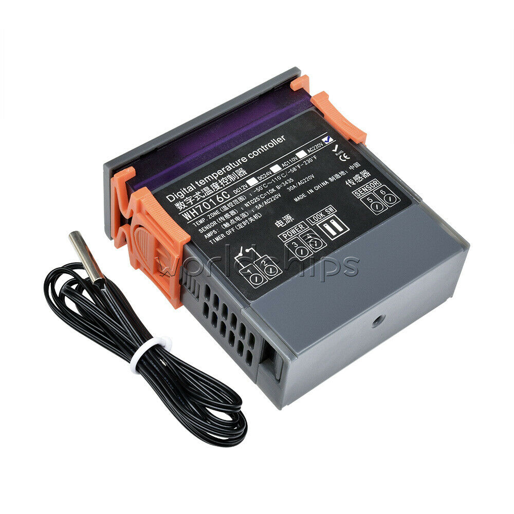 WH7016C 220V 90~250V 110V 10A NTC Temperature Controller Sensor Thermostat