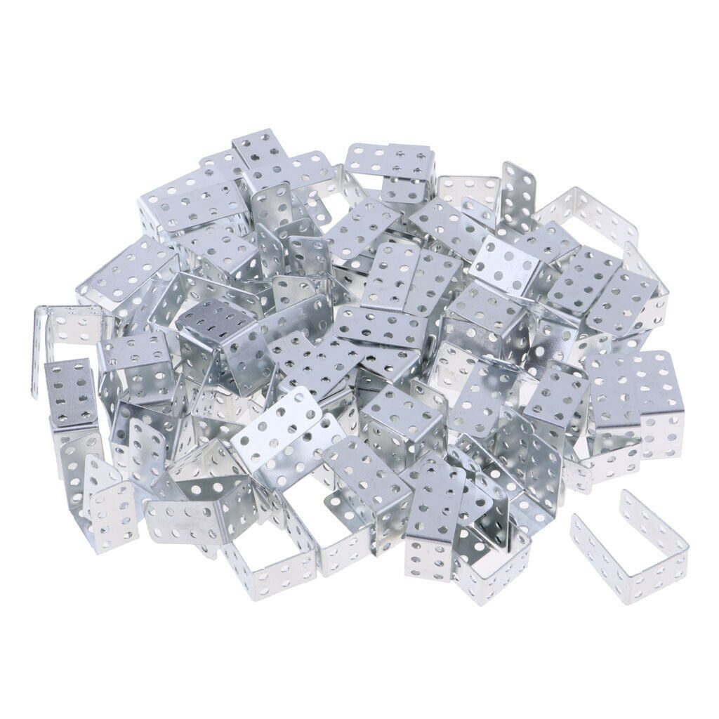 100 Pieces Double Right Angle U-shaped 15mm Length Iron Corners Bracket