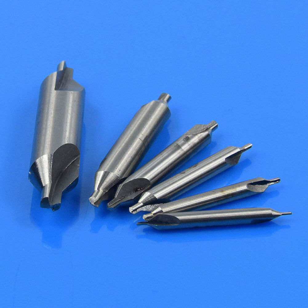 6pc Combined HSS Center Drill Countersink Bit Lathe Mill Tackle Tool Set NICE