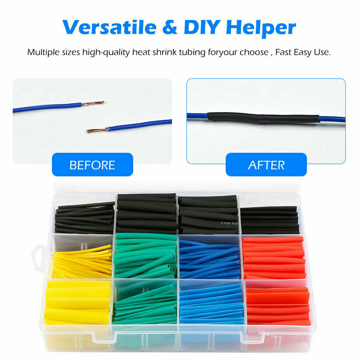 530PCS Gaine ThermorÃ©tractable Tube RÃ©tractable Assortiment 2:1 Tuyau Tube kit