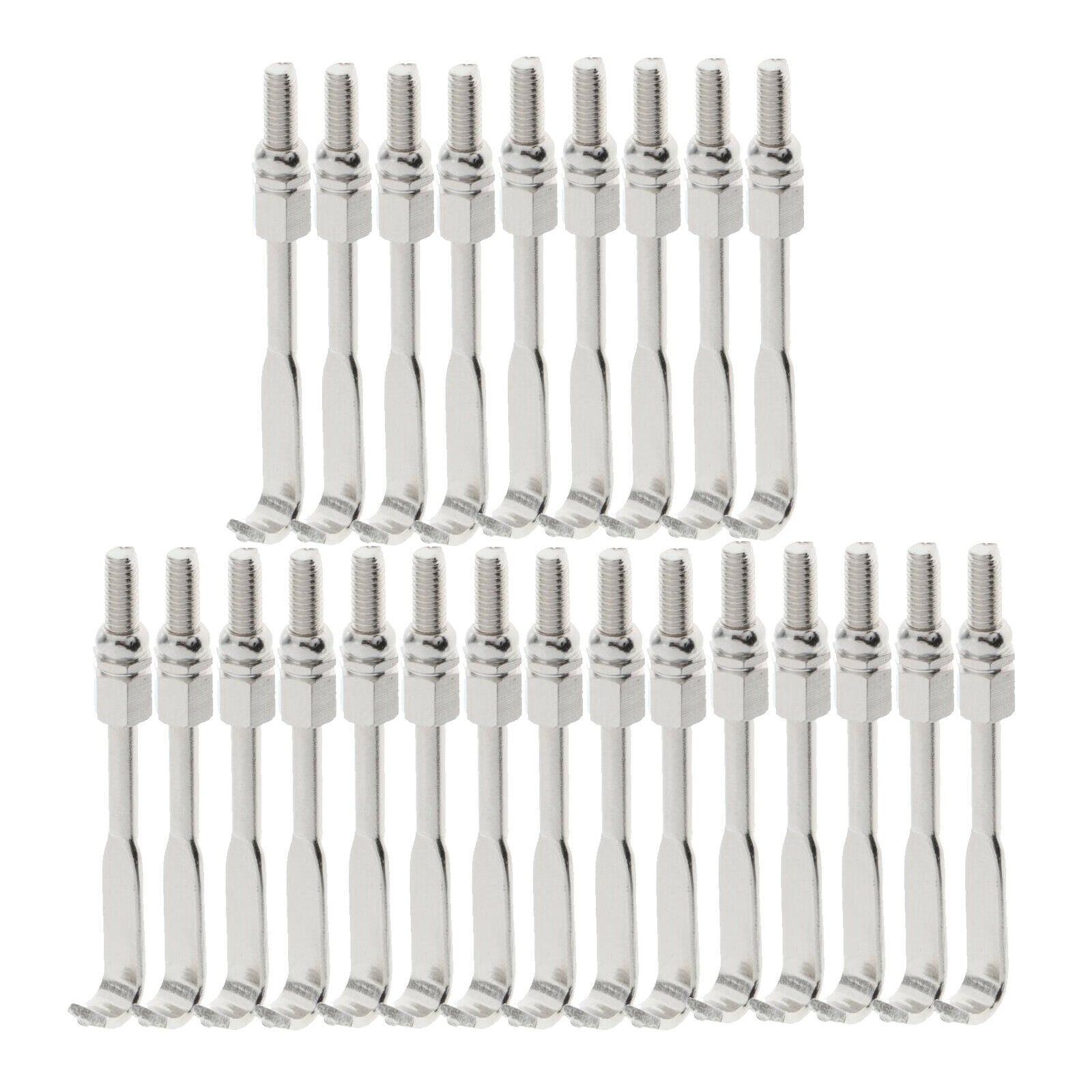 Set of 24 Pieces Chrome Plated Traditional Banjo Flat Thread Hooks Banjo