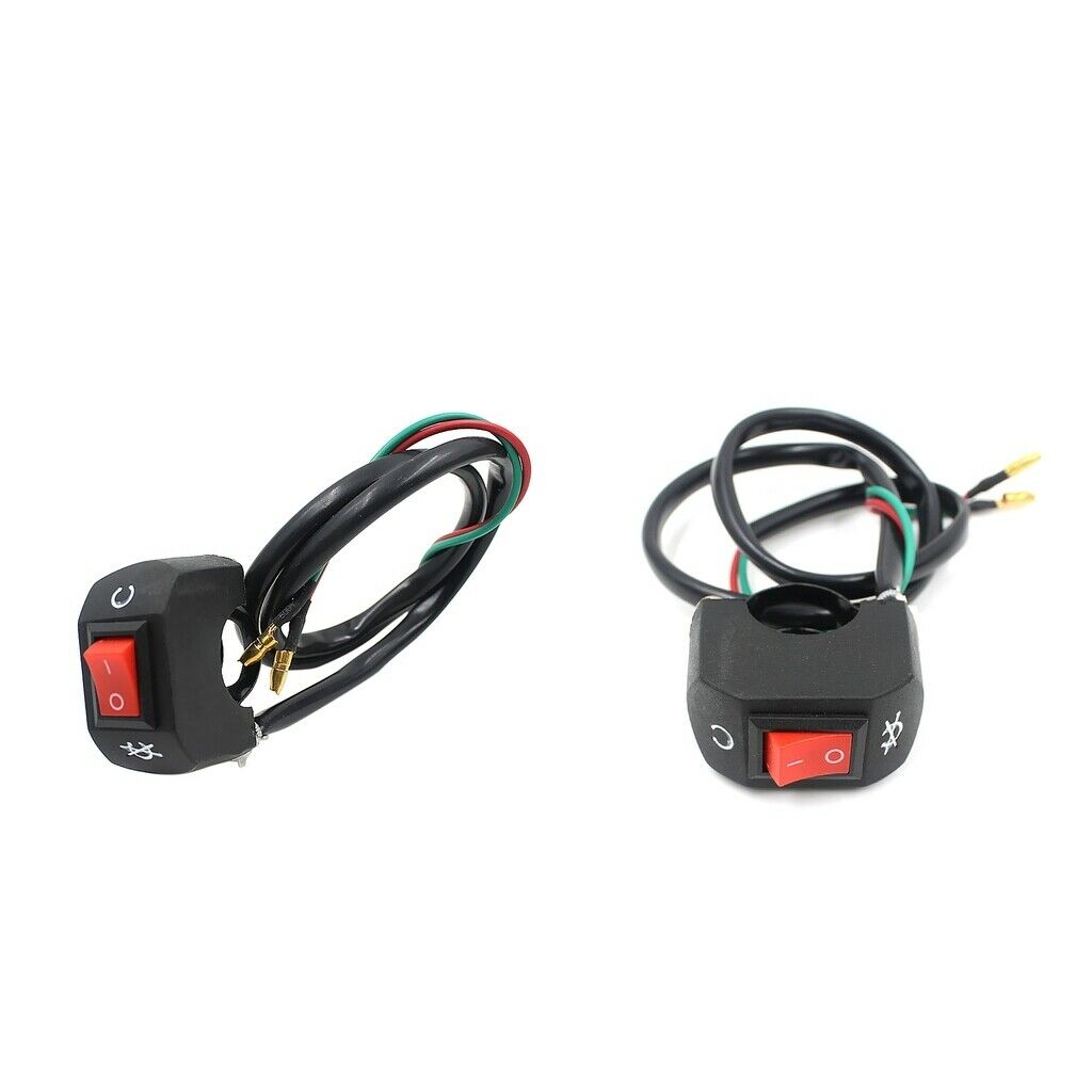 2pcs 7/8inch 22mm Motorcycle Handlebar Grip Stop Kill Switch, Horn On Off Button