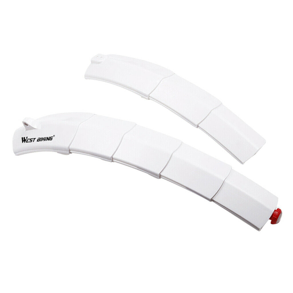 Foldable Bicycle Bike Mudguard Adjustable Front Rear Mud Guard White