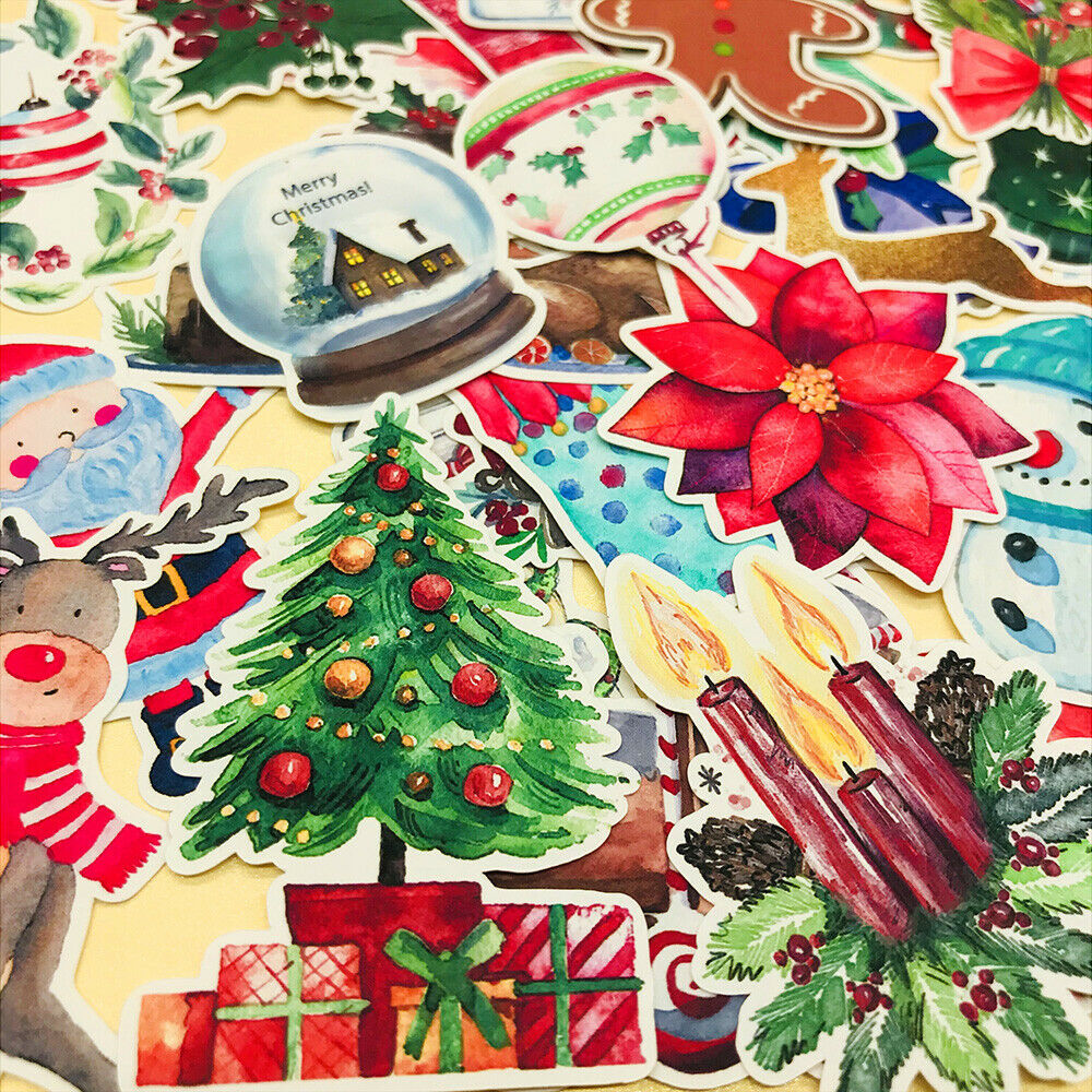 33Pcs Christmas Stickers Santa Claus Snowman Tree DIY Scrapbooking Diary Crafts