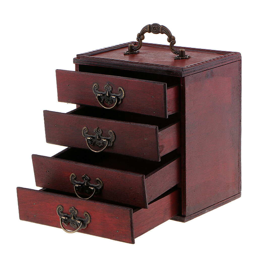 4-Layer Decorative Jewelry Storage Box Chest Treasure Organizer Container