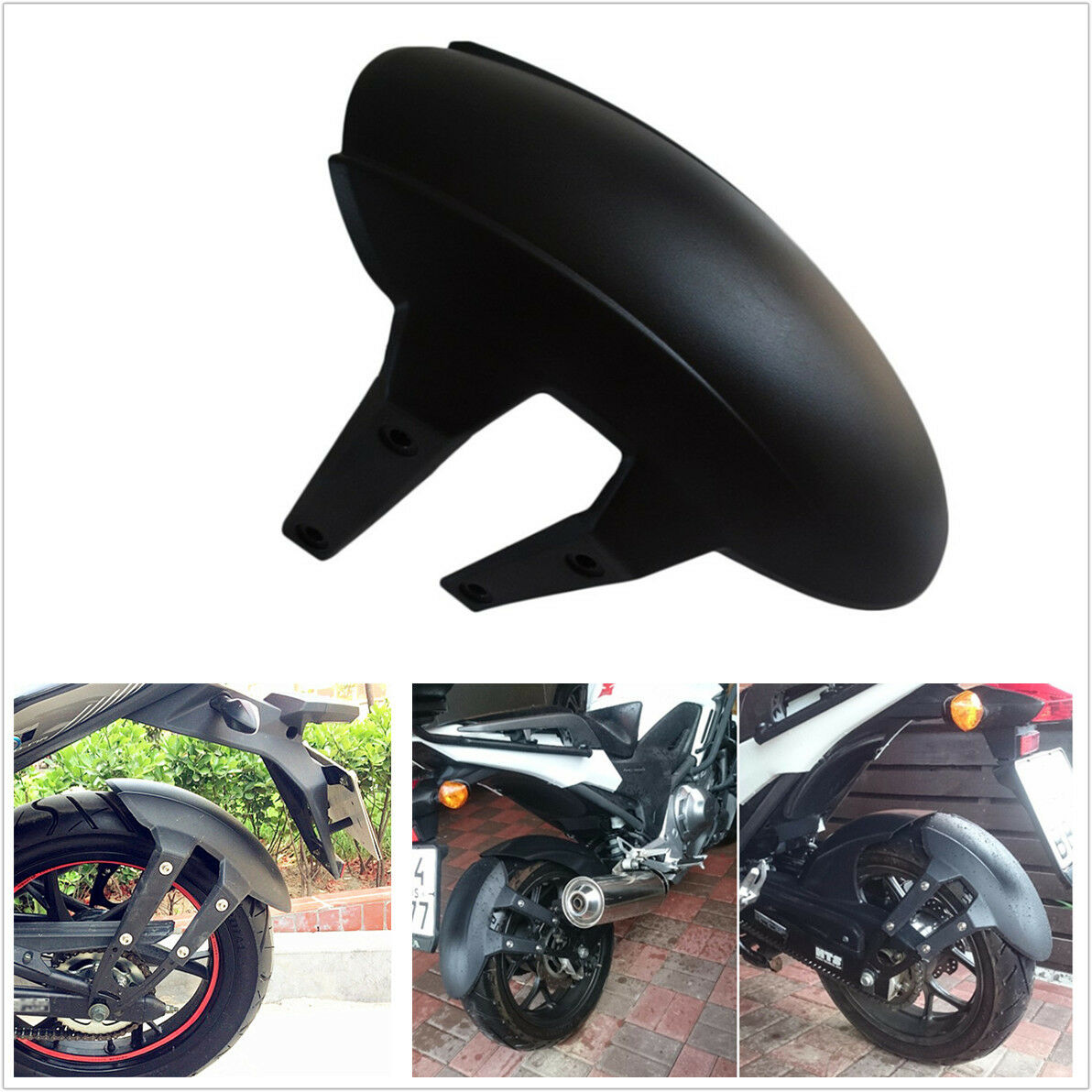 Motorcycle Chopper Rear Tire Wheel Cover Fender Mudguard Splash Guard w/ Bracket
