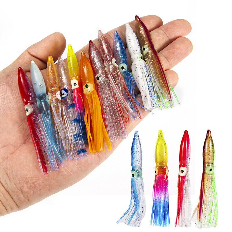 10pcs 8cm Soft Lure Squid Artificial Bait Lures Octopus Tuna Sailfish Ba*AU BU