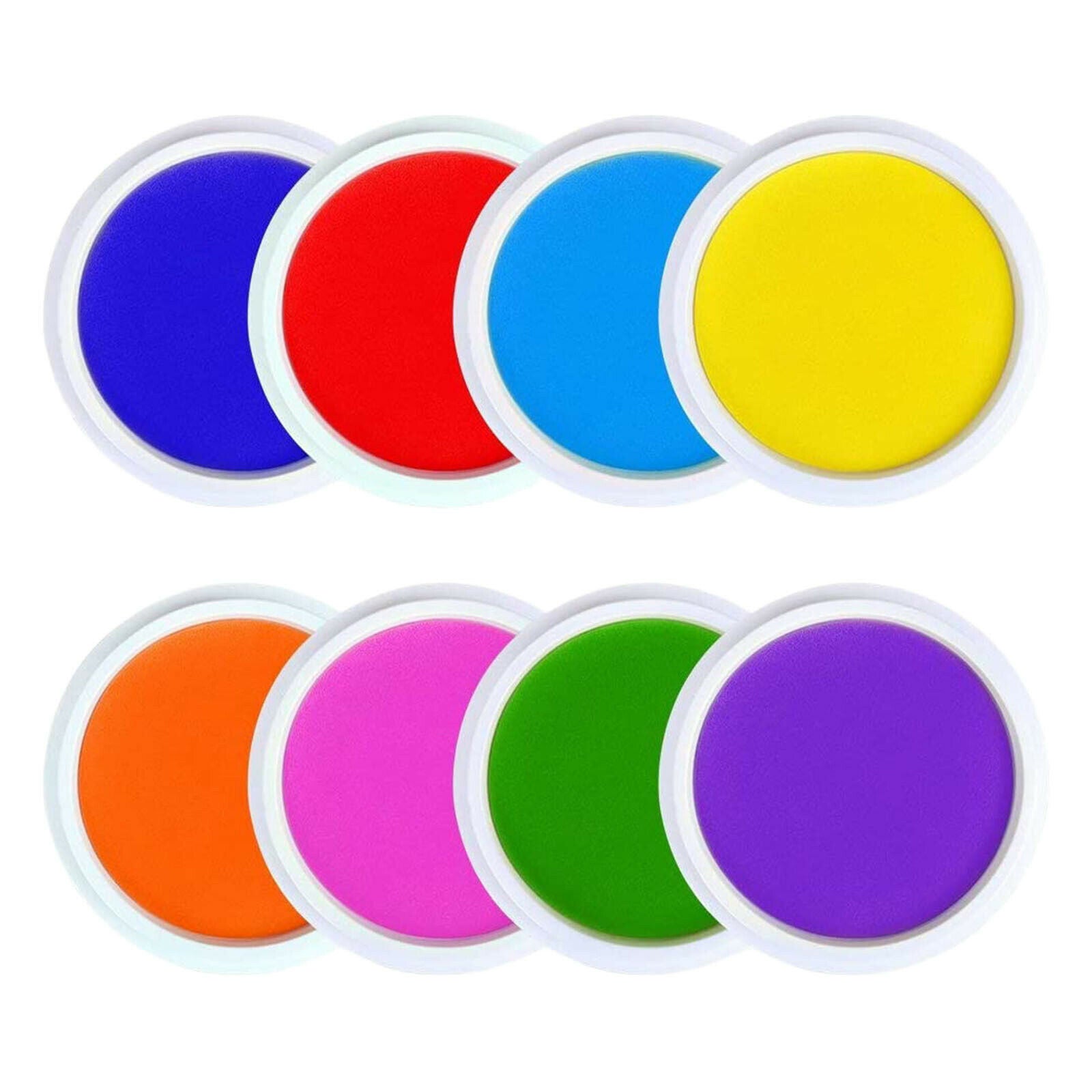 Round Ink Pads Non Toxic DIY Set of 8 Vivid for Rubber Stamps Gift Teachers