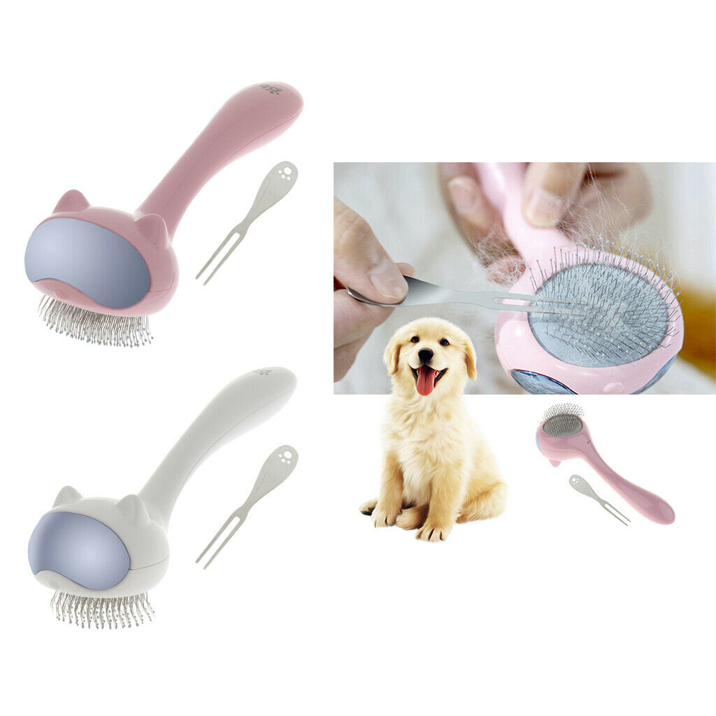 Capsule Self Cleaning Slicker Brush Pet Stainless Steel Comb for Dogs, Cats,