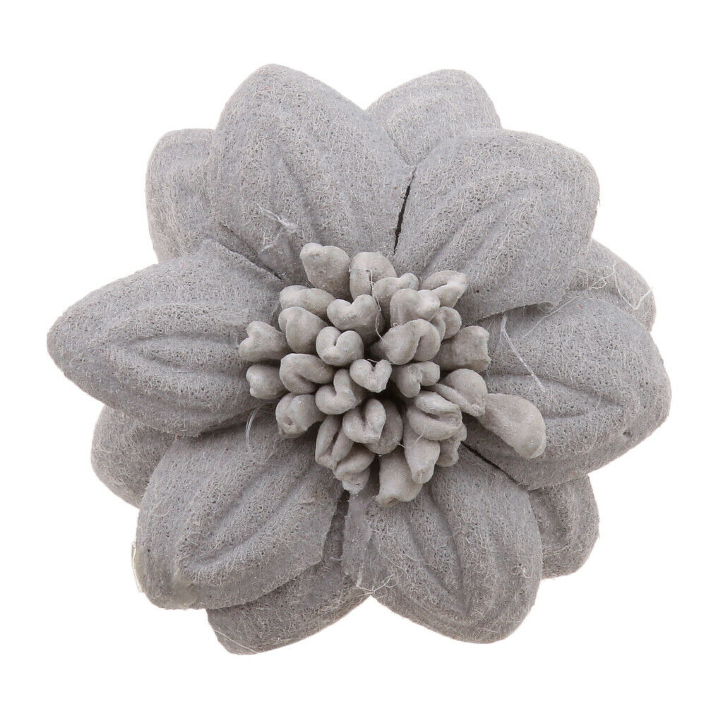 Unisex Zephyr Flower Brooch Pin Corsage for Groom Bride Wedding Gray