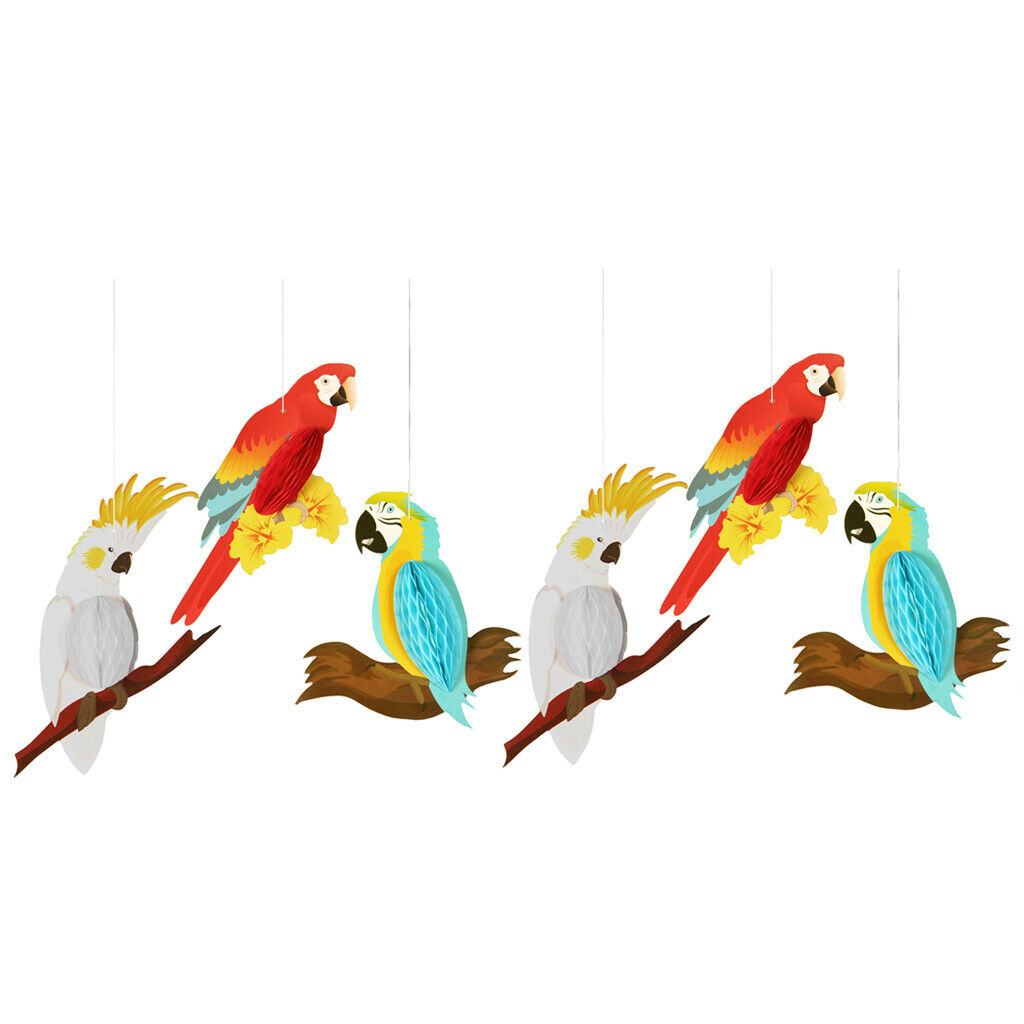 6 Count Lovely Rainbow Hanging Animal Parrot on Swing Kids Room Home Decor