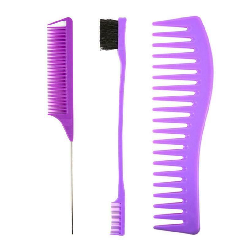 3pcs Wide Teeth Comb Detangling Hair Brush Anti-Static Combs Hairdressing Tools