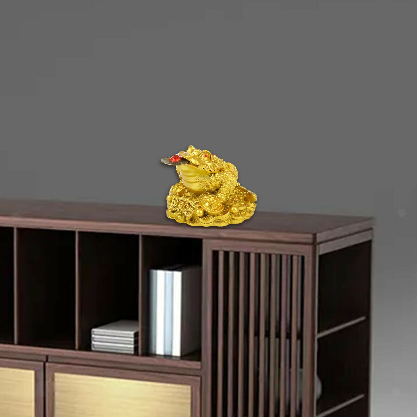 Feng Shui Money Frog Money Toad Statue with Coin Lucky Charm Wealth for Car