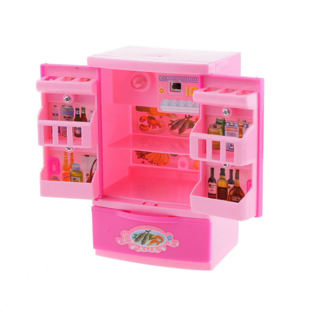 Artificial Kitchen Refrigerator Pink Mini Refrigerator Fridge for Kids With Mom