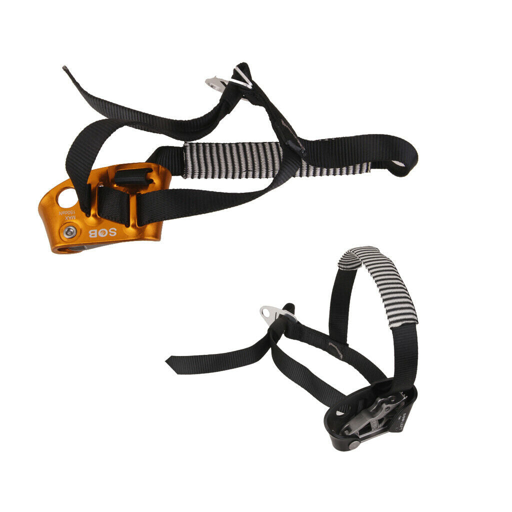 Right+Left Foot Ascender Riser for Mountaineering Engineering Protection