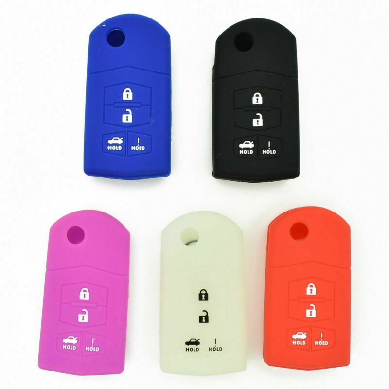 4 Button Silicone Key Case Cover Protective Shell For Mazda 3 5 6 CX-7 CX-9 RX-8
