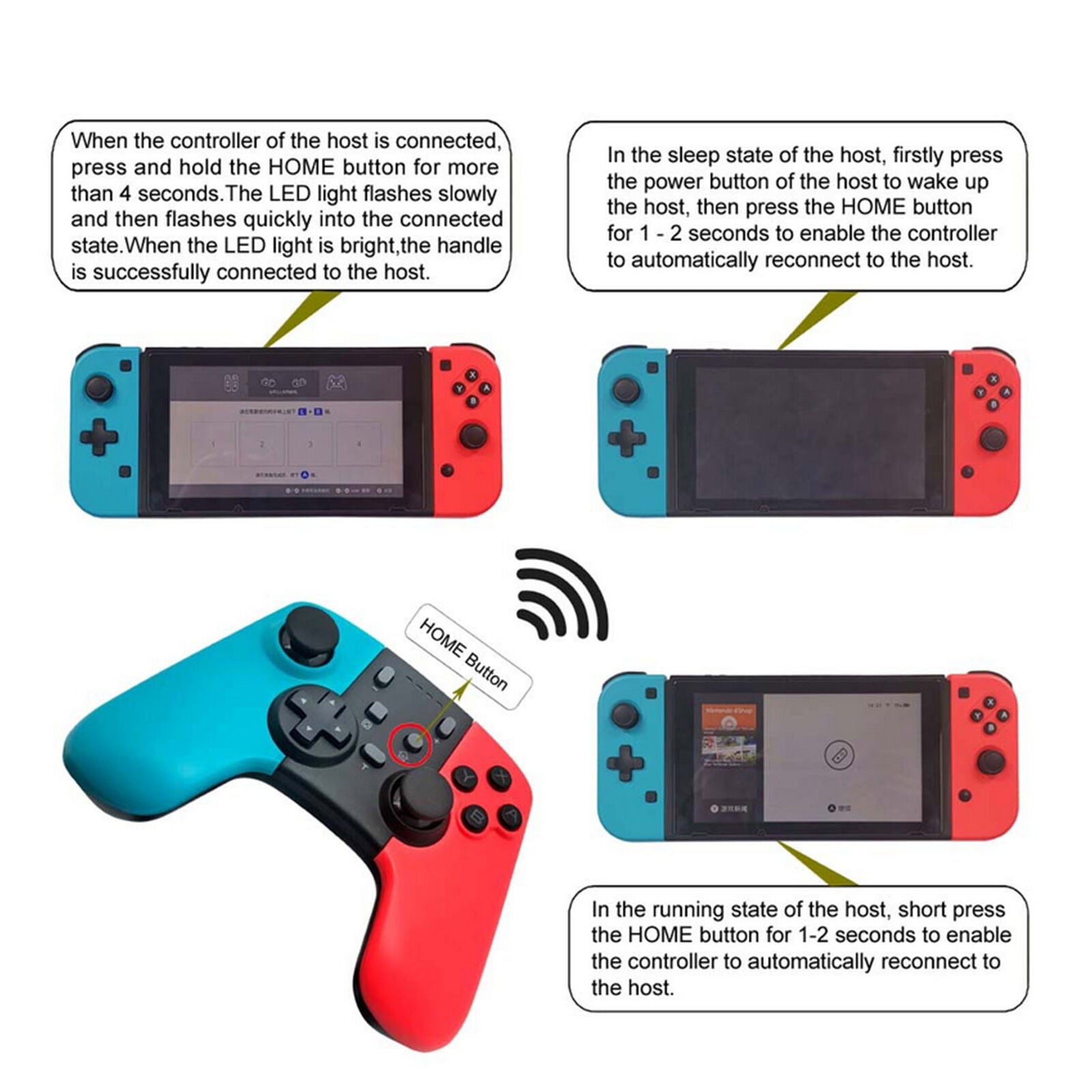 2019 Wireless Pro Controller Gamepad Joypad Remote for Nintendo Switch Console