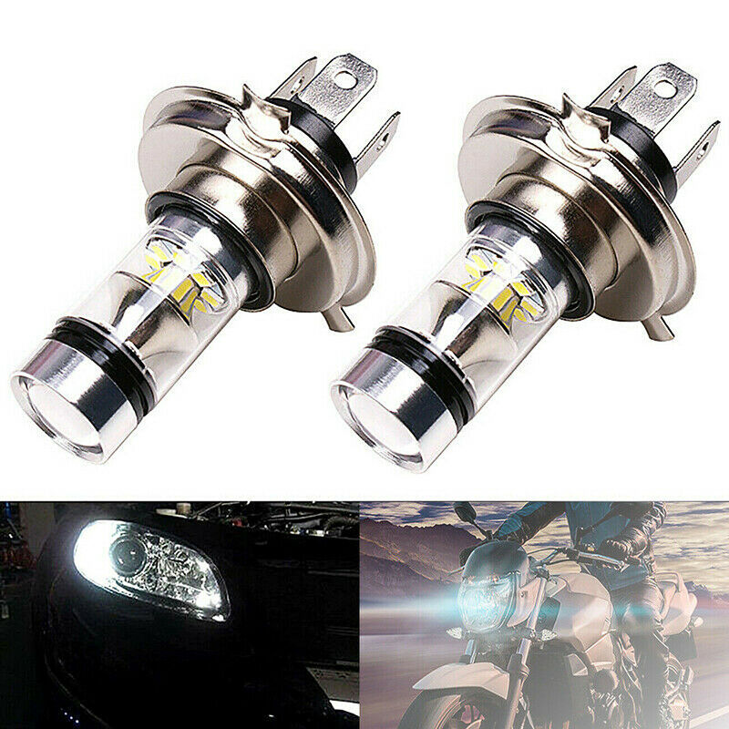 H4 100W 20LED Bulb Hi/Lo Beam HID 6000K White Motorcycle Headlight High Powe SJ