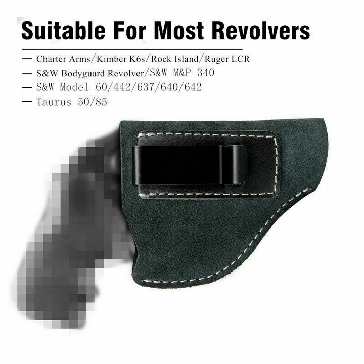 New Suede Leather IWB Handgun Revolver Holster Fit 38 Special J Frame Revolver