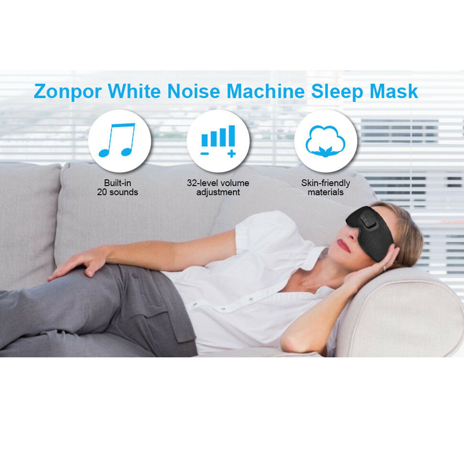 Sleep Headphones Timed Shutdown Washable Handsfree for Napping Kids Adults