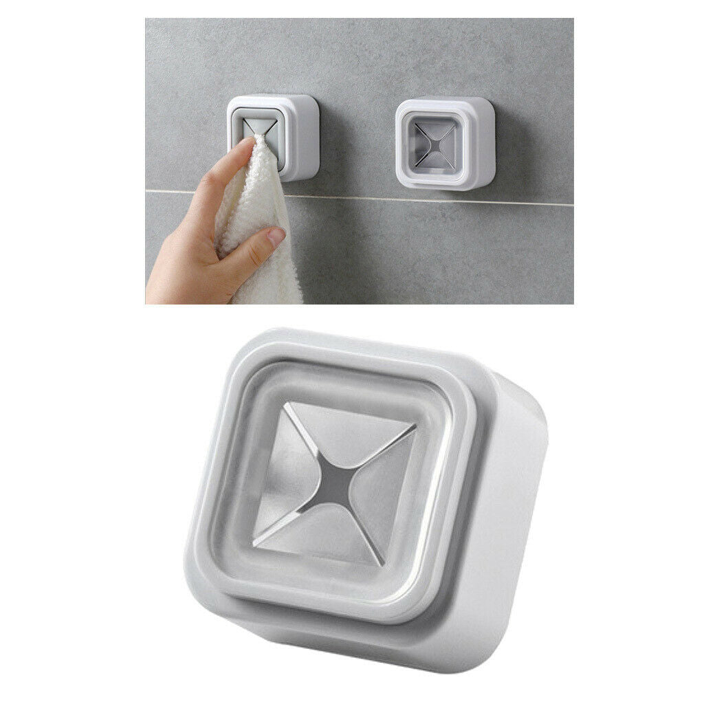 2X Kitchen Self Adhesive Push in Grip Hand Towel Holder Hanger Rack Clear