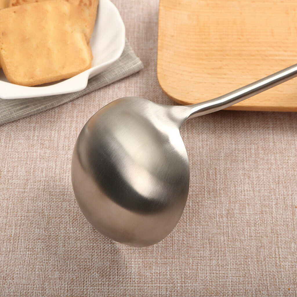 Metal Soup Spoon Ladle for Cooking Heat Resistant Tableware Long Handle