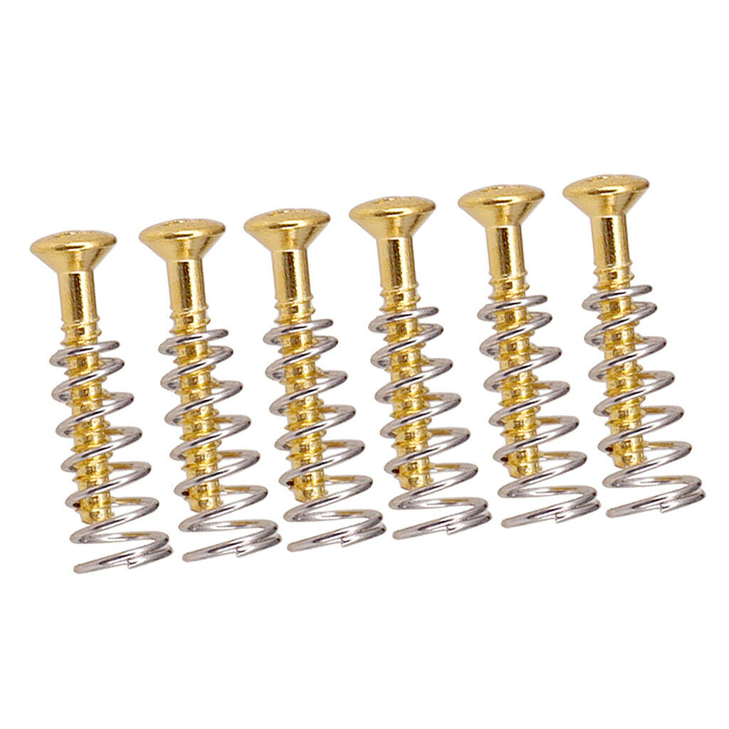 6 Pcs of Set  Single Coil Pickups Flat Screws Springs Repairment for Electric