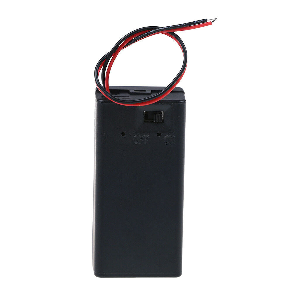 9V Volt PP3 battery holder box dc case w/ wire lead on/off switch cove.l8