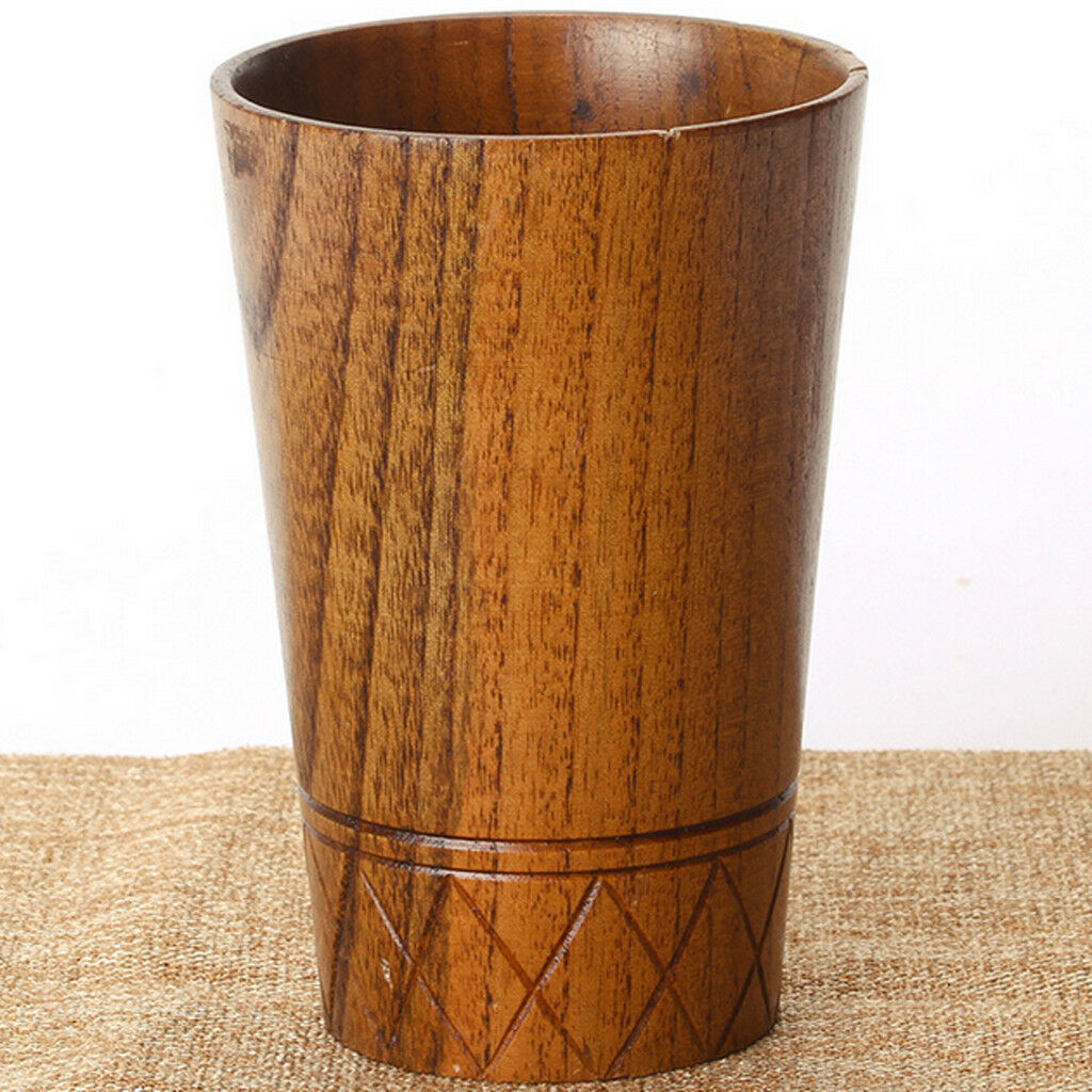 11.5cm Wood Wooden Mug Beer Cup Groomsmen Primitive Handmade Coffee Cup